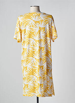 Rochie midi imprimeu fantezie mâneci scurte galben ADMAS femeie