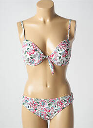 Costum de baie din două piese elasticitate top sutien modelat alb ADMAS femme