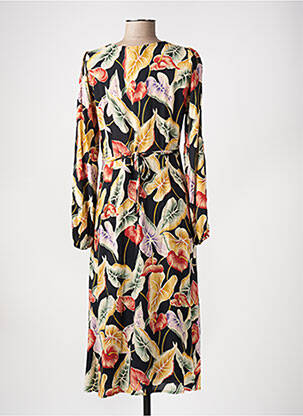Rochie midi imprimeu floral mâneci lungi negru KING LOUIE femeie
