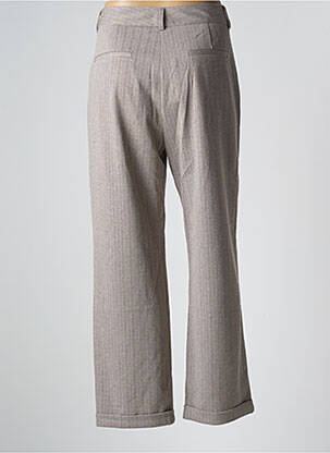 Pantalon drept talie cu cleme talie înaltă bej LA PETITE ETOILE femeie