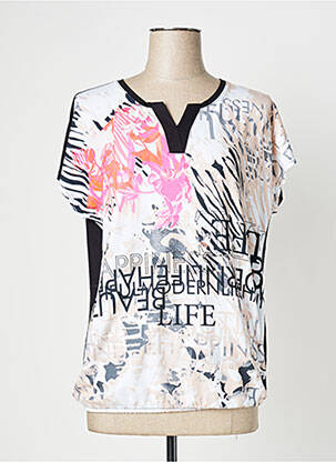 Tricou imprimeu fantezie mâneci scurte negru JOY OF LIFE femeie