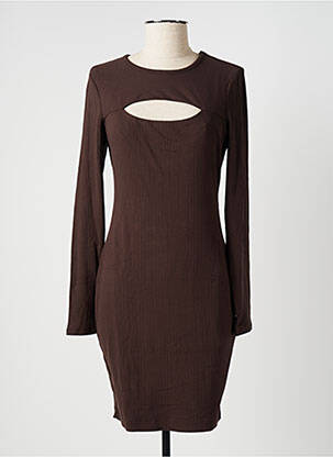 Rochie scurtă mâneci lungi mâneci lungi maro GUESS femeie