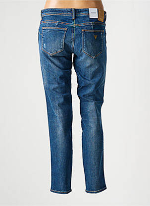 Blugi skinny efect uzat decolorat talie joasă albastru GUESS femeie