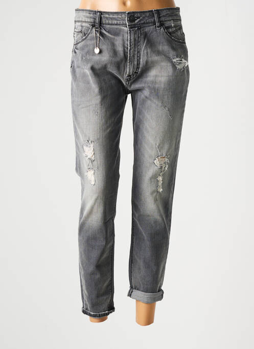 Blugi cu croială slim efect uzat decolorat mărime normală gri IMPERIAL femme