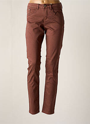 Pantalon drept talie elastică maro CREAM femeie