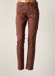 Pantalon drept talie elastică maro deschis CREAM femme