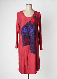 Rochie midi mâneci lungi mâneci lungi roșu POISSONS BLANCS femme