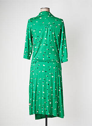 Rochie midi imprimeu fantezie mâneci lungi verde FROY & DIND femeie