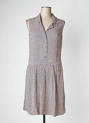 Rochie midi mâneci scurte mâneci scurte albastru PRINCESSE NOMADE femeie