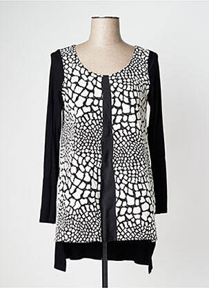 Tunică mâneci lungi negru POISSONS BLANCS femeie