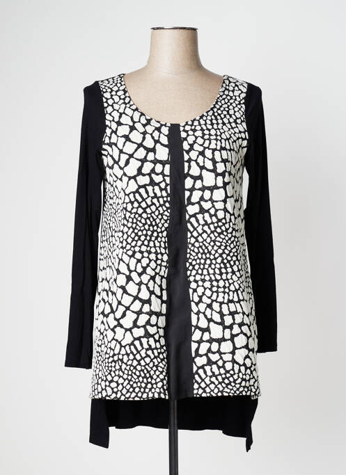 Tunică mâneci lungi negru POISSONS BLANCS femeie