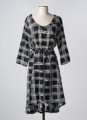 Rochie midi mâneci 3/4 mâneci 3/4 negru G!OZE femeie