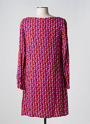 Rochie midi imprimeu fantezie mâneci lungi roz SURKANA femeie