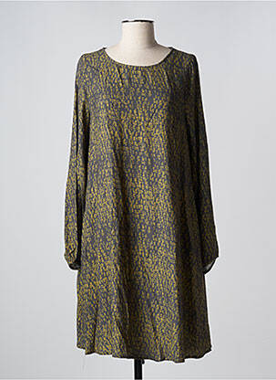 Rochie midi imprimeu fantezie mâneci lungi verde MES SOEURS ET MOI femeie