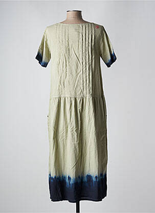 Rochie lungă mâneci scurte mâneci scurte verde VINTAGE POESY femeie
