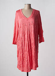 Rochie midi mâneci 3/4 mâneci 3/4 roz POISSONS BLANCS femme