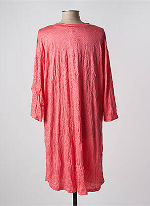 Rochie midi mâneci 3/4 mâneci 3/4 roz POISSONS BLANCS femeie