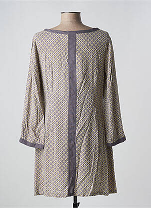 Rochie midi imprimeu fantezie mâneci lungi gri NID D'ABEILLE femeie