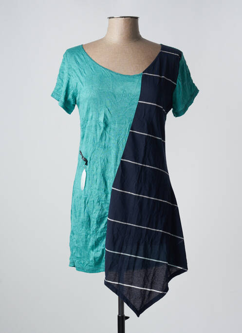 Tunică mâneci scurte albastru POISSONS BLANCS femeie