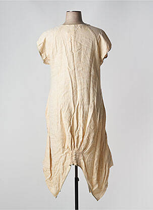 Rochie midi mâneci scurte mâneci scurte bej EXELLE femeie