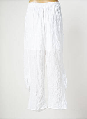 Pantalon larg țesătură poplin mărime normală alb MAIS IL EST OU LE SOLEIL femeie