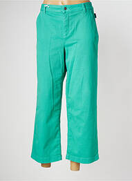 Pantalon larg închidere cu fermoar sub clapetă cu nasturi mărime normală verde TRANQUILLO femme