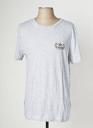 Tricou croială cambrată mâneci scurte gri FYORD bărbat