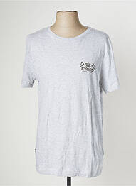 Tricou croială cambrată mâneci scurte gri FYORD homme