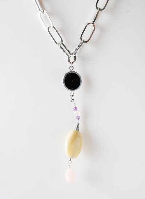 Colier lung argintiu SATINE femeie