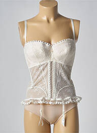 Corset/jartieră efect material satinat bej MILLESIA femme