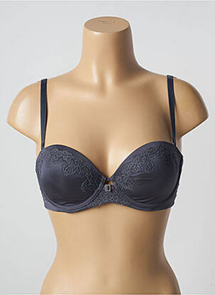Sutien efect material satinat top sutien push-up albastru TRIUMPH femeie