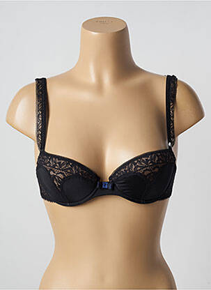 Sutien efect material satinat sutien balconet cu decolteu înalt negru LEJABY femeie