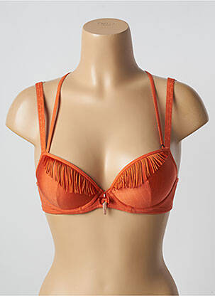 Sutien efect material satinat top sutien push-up portocalie MARLIES DEKKERS femeie