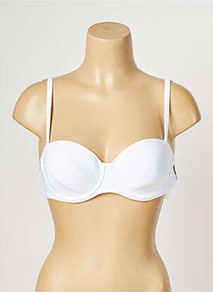 Sutien efect material satinat sutien balconet cu decolteu înalt alb MARIE JO femeie