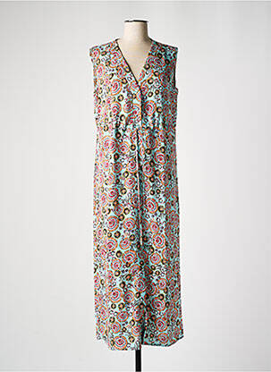 Rochie lungă imprimeu floral fără mâneci albastru SIGNE NATURE femeie