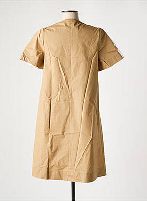 Rochie midi mâneci scurte mâneci scurte bej MARIA BELLENTANI femeie