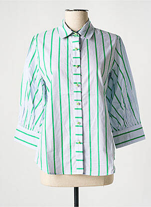Cămașă croială dreaptă mâneci 3/4 verde POUPEE CHIC femeie