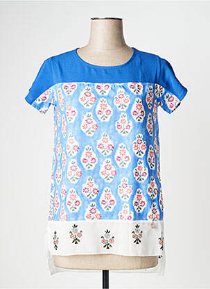 Top țesătură jersey mâneci scurte albastru LOLITAS&L femeie