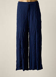 Pantalon larg țesătură crep talie înaltă albastru NICE THINGS femeie