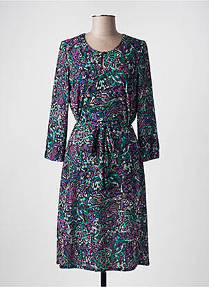 Rochie midi imprimeu fantezie mâneci lungi violet DIANE LAURY femeie
