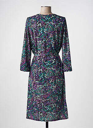 Rochie midi imprimeu fantezie mâneci lungi violet DIANE LAURY femeie