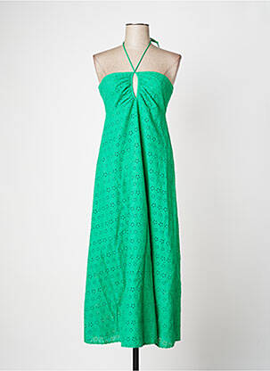 Rochie midi căptușeală bretele subțiri verde IDANO femeie
