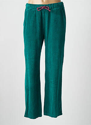 Pantalon drept talie elastică mărime normală verde DROLATIC femeie