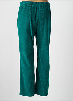 Pantalon drept talie elastică mărime normală verde DROLATIC femeie