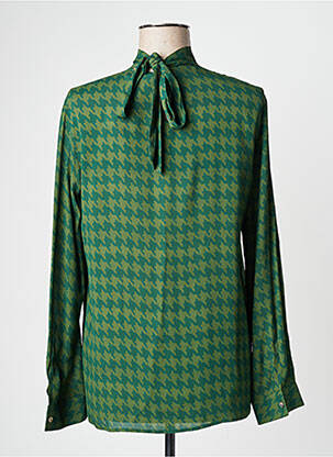 Bluză țesătură poplin mâneci lungi verde NIU femeie