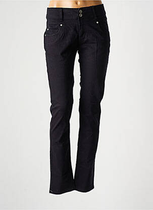 Pantalon slim țesătură poplin mărime normală negru JENSEN femeie