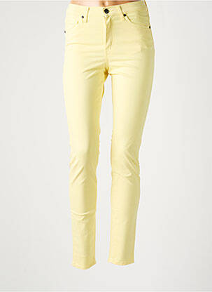 Pantalon slim țesătură poplin galben LCDN femeie