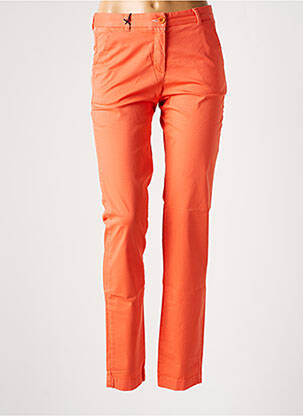 Pantalon slim țesătură poplin portocalie NEW MAN femeie