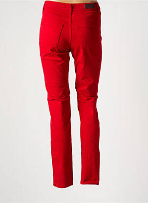 Pantalon slim țesătură poplin roșu LCDN femeie