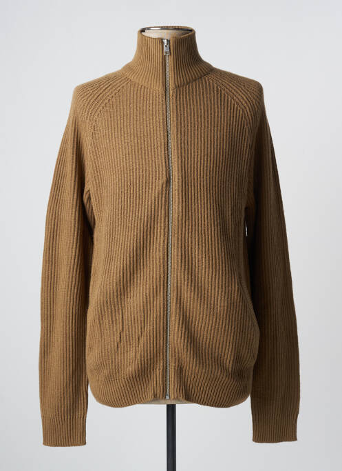 Vestă cu mâneci lungi bej JACK & JONES bărbat